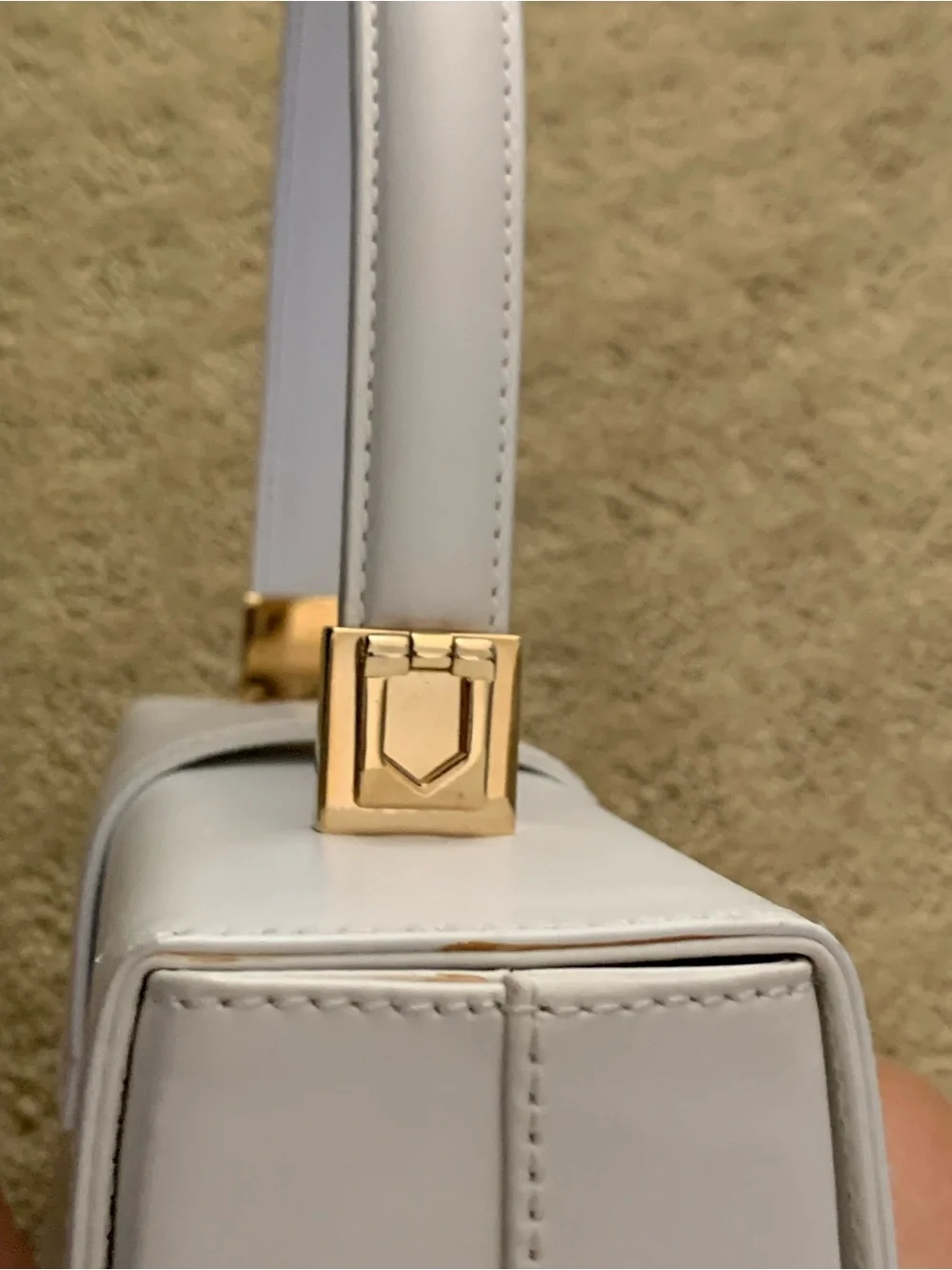 Salvatore Ferragamo Vintage white Leather Top-Handle Satchel with Gold Hardware